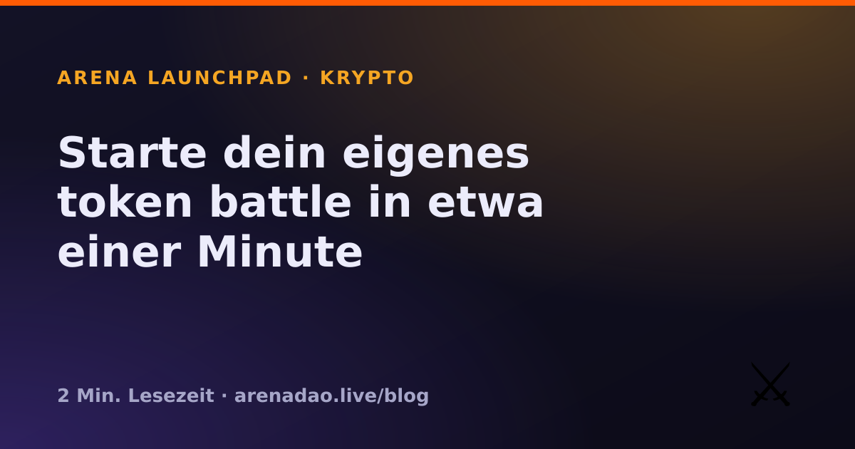 Starte dein eigenes token battle in etwa einer Minute