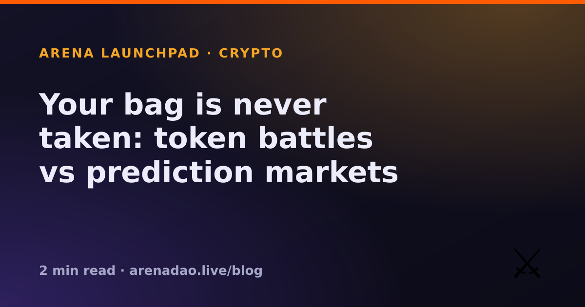 Your bag is never taken: token battles vs prediction markets