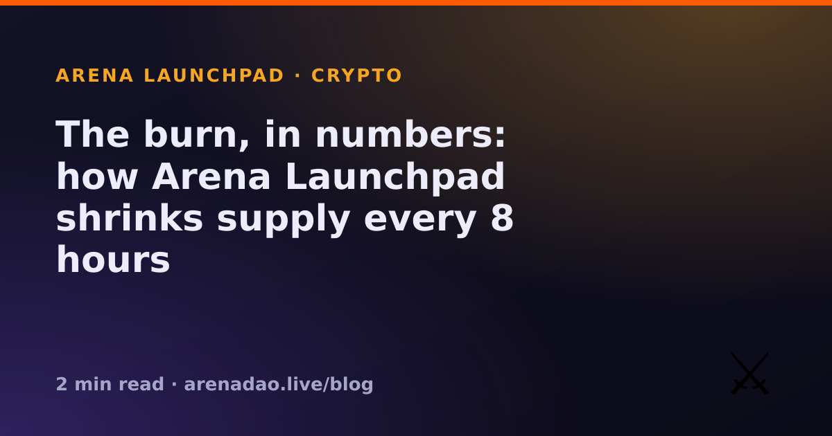 The burn, in numbers: how Arena Launchpad shrinks supply every 8 hours