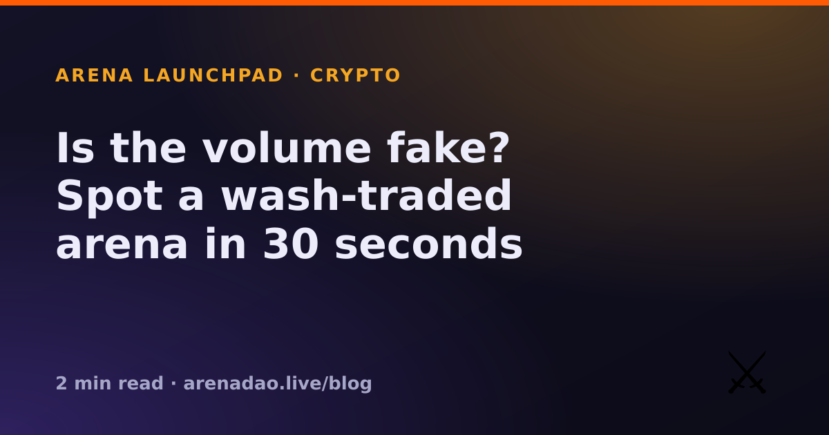 Is the volume fake? Spot a wash-traded arena in 30 seconds