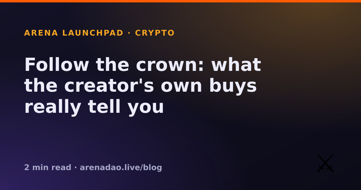Follow the crown: what the creator's own buys really tell you
