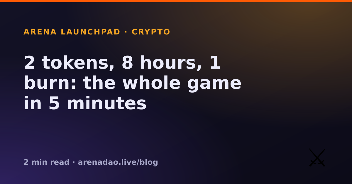 2 tokens, 8 hours, 1 burn: the whole game in 5 minutes
