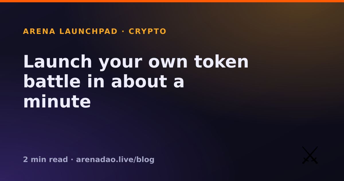 Launch your own token battle in about a minute