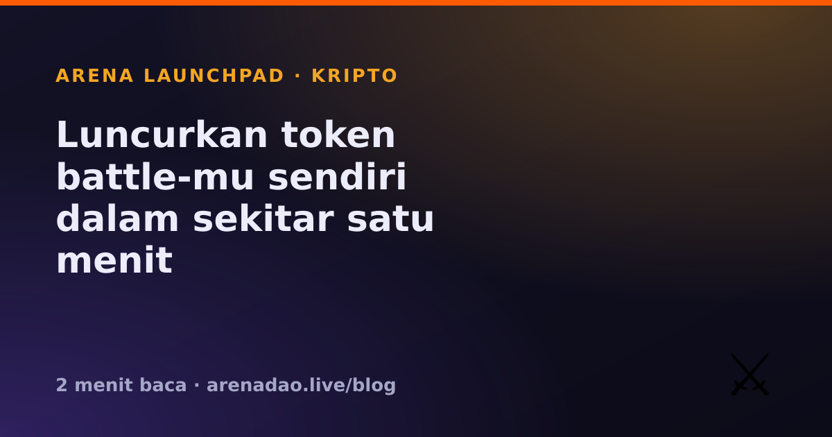 Luncurkan token battle-mu sendiri dalam sekitar satu menit