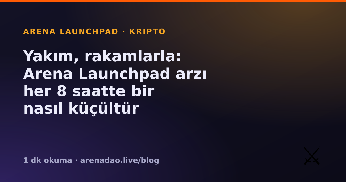 Yakım, rakamlarla: Arena Launchpad arzı her 8 saatte bir nasıl küçültür