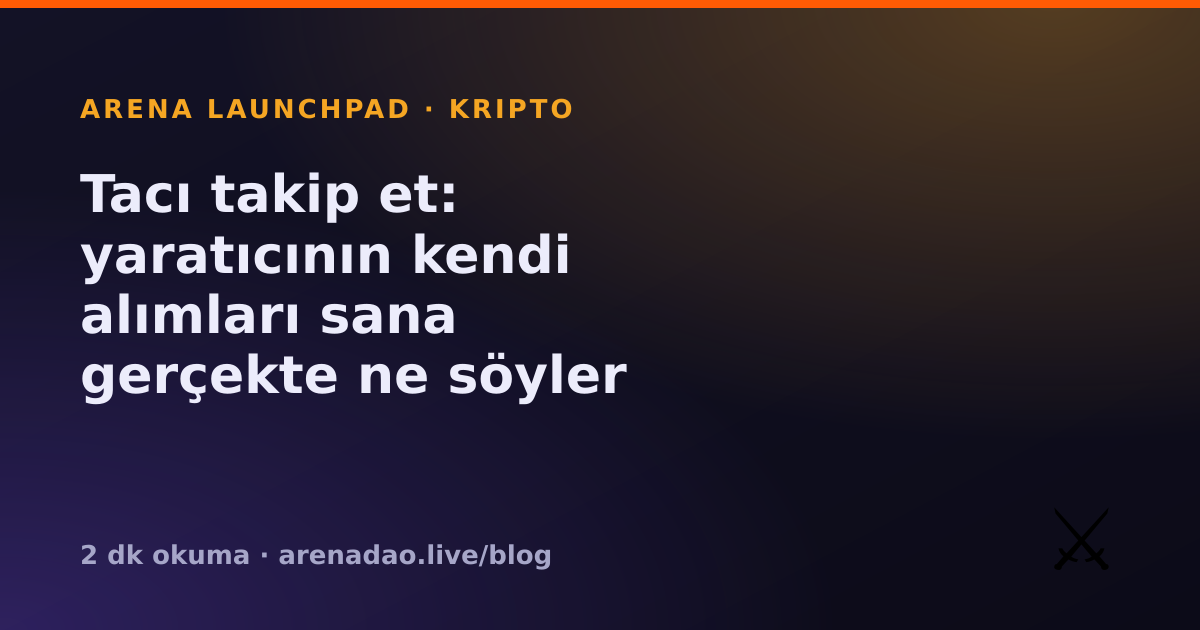 Tacı takip et: yaratıcının kendi alımları sana gerçekte ne söyler